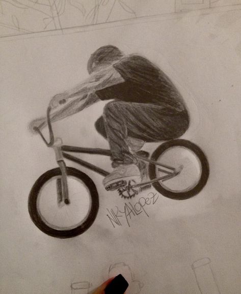 BMX DRAW Bmx Drawing, Bicycle Drawing, Bike Drawing, Bmx Bicycle, Grunge Boy, Bmx Bike, Earth Art, Bmx Bikes, Art Tutorials Drawing