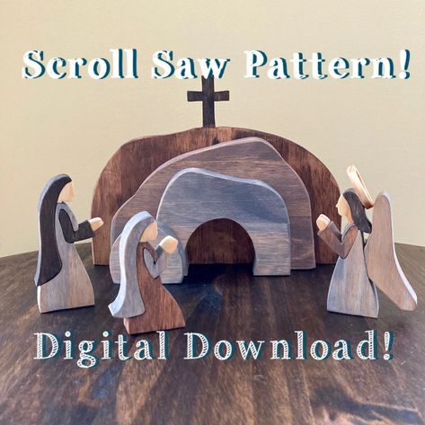 Easter Tomb, Jesus Tomb, Jigsaw Projects, Wooden Castle, Empty Tomb, Easter Templates, Church Furniture, Wood Toys Plans, Scroll Saw Patterns Free