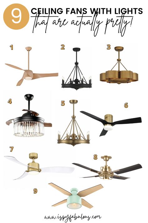 It's not easy to find a fan that's nice to look at - but there's been an infusion of fans that are actually pretty and functional. These are the best 9 ceiling fans with lights that have cool features, such as hidden fan blades that come out and then retract, leaving a beautiful light behind. Ceiling Fan Light Bedroom, Nice Ceiling Fans, Bedroom Light With Fan, Master Ceiling Fan, Beautiful Ceiling Fan, Ceiling Fan Master Room, Modern Ceiling Fan With Light Bedroom, Ceiling Fan Living Room Ideas, Retractable Ceiling Fan With Light