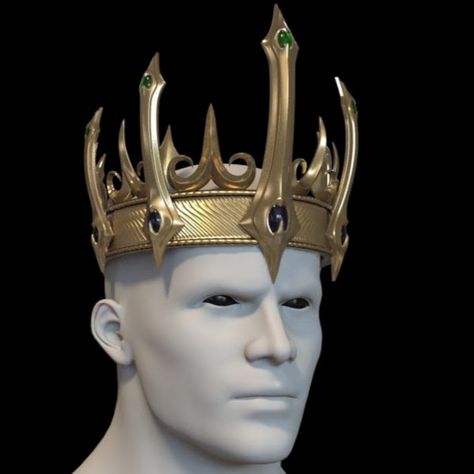 Evil King, Fantasy Crown, Male Crown, King Midas, Crown King, Tiara Headpieces, Burning Man Costume, Halloween Headband, Kings Crown