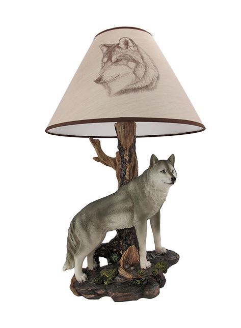 Wolf Room, Twilight Wolf, Wolf Decor, Gray Wolf, Kitchen Table Decor, Cabin Style, Grey Wolf, Design Toscano, Room Lamp