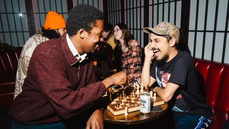 Club Chess Is A Sexy Rebrand On Your Classic Chess Club in NYC - Thrillist How To Play Chess, Downtown Nyc, Chess Club, Nyc Bars, Avant Garde Art, Club Parties, Club Party, On Wednesday, Dance Party