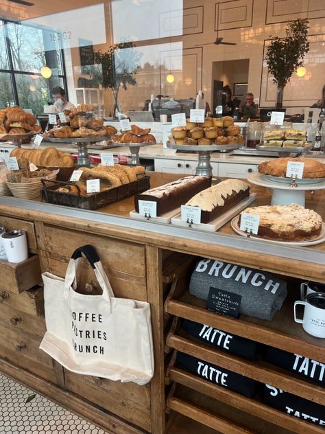 Coffee Shop Baking Ideas, Cute Coffee Shop Ideas Inspiration, Rustic Cafe Decor Coffee Shop, Coffeeshop Food Ideas, Coffee Shop Food Ideas Simple, Pastry Case Aesthetic, Neutral Bakery Aesthetic, Farm Bakery Ideas, Bakery Coffee Shop Aesthetic