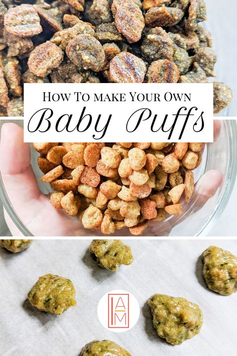 Gerber Puffs Recipe, Pouch Recipes Baby, Recipes With Baby Cereal, Homemade Infant Snacks, Diy Baby Puffs Recipe, Diy Puffs Baby Food, Paleo Toddler Snacks, Homemade Baby Puffs Recipes, Sourdough Baby Snacks