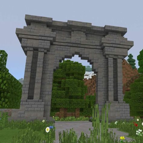 Minecraft Arch, Minecraft Temple, Minecraft Castle Designs, Minecraft City Buildings, Stone Archway, Minecraft Structures, Minecraft House Plans, Bangunan Minecraft, Minecraft Farm