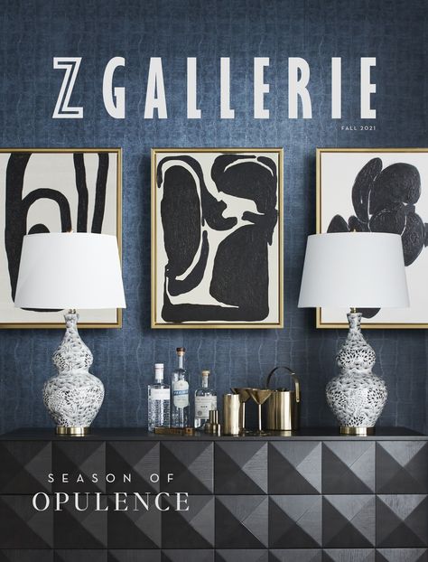 Z Gallerie Catalog | Flip Through Our Catalog For Ideas & Inspiration  | Z Gallerie Crocodile Wallpaper, Parisian Room, Dining Console, Salon Suite Decor, Blow Fish, White Dressers, Suite Decor, Low Dresser, White Throw Blanket