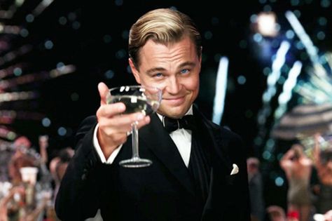 Cheers, Leo. You earned it. Il Grande Gatsby, Great Gatsby Themed Party, Jay Gatsby, Gatsby Themed Party, Septième Art, I Love Cinema, Leo Dicaprio, The Great Gatsby, Happy B Day