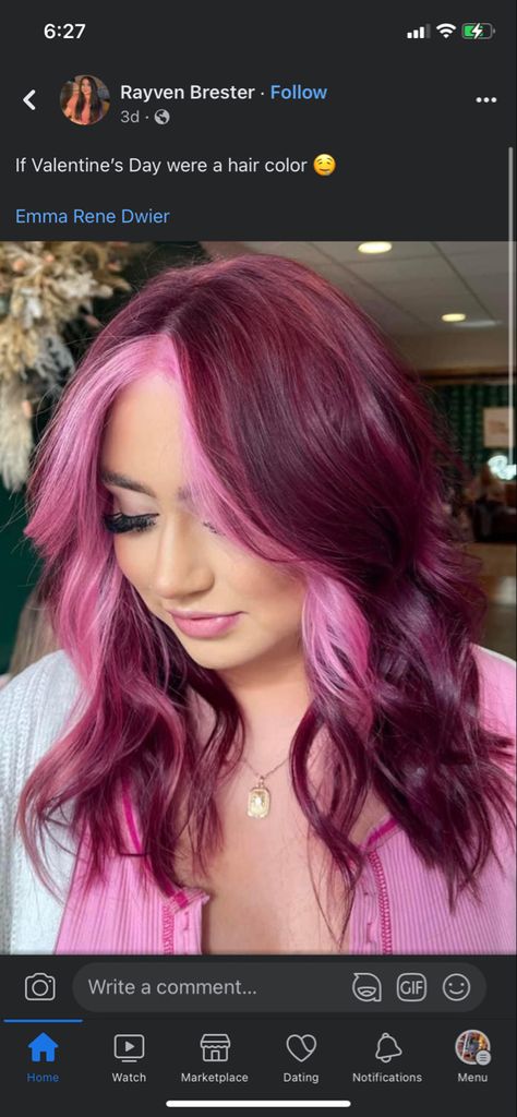 Raspberry Blonde Hair, Raspberry Hair Color, Ambleside Lake District, Raspberry Hair, Pink Hair Highlights, Amsterdam City Centre, Color Block Hair, Maroon Hair, Strawberry And Cream