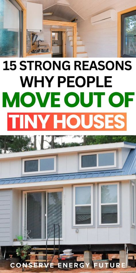 The tiny house movement isn’t without its challenges. Explore 15+ strong reasons why people move out of tiny houses, even after enjoying the benefits of downsized living. From practical issues to personal preferences, find out why tiny homes aren’t for everyone. Why Do People Leave, Inside Tiny Houses, Tiny Home Cost, Tiny House Hacks, Buy A Tiny House, Building A Small House, Conserve Energy, Small Tiny House, Tiny House Community