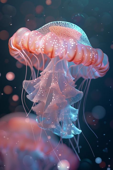 Midjourney Feed Real Jellyfish, Sea Jellyfish, Aesthetic Jellyfish, Jellyfish Pictures, Jellyfish Costume, Beautiful Universe, Sea Creatures Art, Underwater Theme, Iphone Wallpaper Landscape