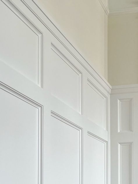 Modern Wainscoting Ideas Dining Room, Dining Room Molding Ideas Wall, Wall Moulding Ideas Dining Room, Wall Panel Dining Room, Paneling Dining Room, Dining Room Wainscoting Ideas, Modern Wainscoting Ideas, Raised Panel Walls, Judges Paneling