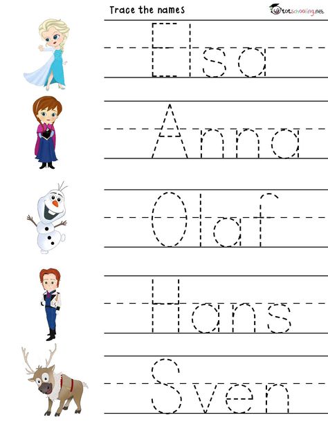 Frozen Activities, Toddler Curriculum, Disney Alphabet, Frozen Kids, Disney Time, Homeschool Preschool Activities, Frozen Themed Birthday Party, Tracing Sheets, Kids Worksheets Preschool