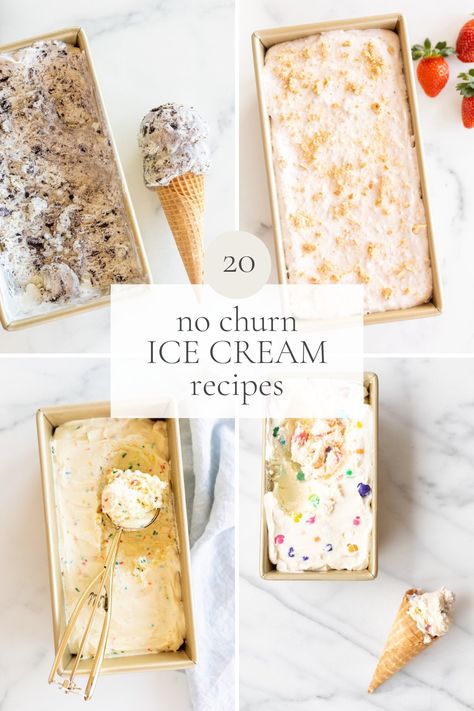 The best ice cream recipes ever! Whip up any of these delicious flavors and enjoy a sweet cold treat in no time! #nochurn #icecream #homemadeicecream Churn Ice Cream Recipes, No Churn Ice Cream Recipes, Condensed Milk Ice Cream, Ice Cream Aesthetic, Homemade Whipped Cream Recipe, Best Homemade Ice Cream, Ice Cream Recipes Machine, Easy Homemade Ice Cream, Churn Ice Cream