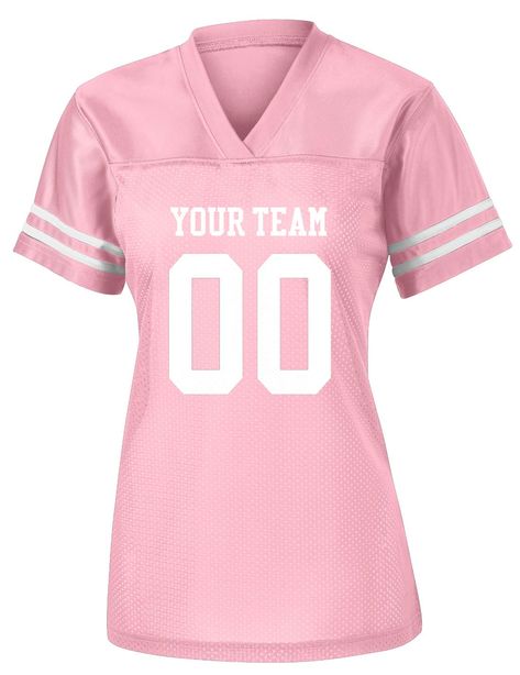 PRICES MAY VARY. Jersey,Polyester,Tricot,Mesh Pull On closure Machine Wash Put your imprinted name and number and team name on the Customized Football Jersey. 100% polyester tricot mesh. 100% polyester dazzle fabric yoke and sleeves. 1x1 rib-knit modified V-neck collar. Front and back yoke large enough for embellishment. Set-in sleeves. Outside locker labels on wearer's left side near bottom hem. Double-needle hemmed sleeves and bottom. Not worn with pads.These imprinted items are guaranteed for Ronaldo Video, Football Jersey Outfit, Middle School Outfits, Ronaldo Videos, Soccer Game, Jersey Outfit, Custom Football, Game Dresses, Team Jersey