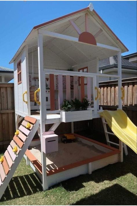 Kids Cubby House Ideas, Playground Ideas For Kids, Diy Cubby House, Cubby House Plans, Backyard Playground Ideas, Cubby House Ideas, Kids Cubby, Kids Cubby Houses, Outdoor Kids Play Area