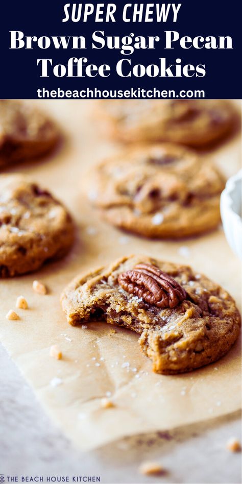 Brown Sugar Toffee Cookies, Pecan Toffee Cookies, Chewy Brown Sugar Cookies, Recipes With Toffee Bits, Pecan Chewies Recipe, Toffee Pecan Cookies, Brown Sugar Pecan Cookies, Toffee Shortbread Cookies, Chewies Recipe