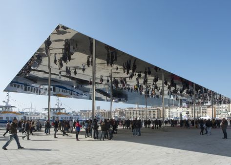 France, Marseille's Harbour... A simple but glamorous statement. Vieux Port pavilion by Foster + Partners  #foster #architecture #design #France Pavilion Design, Kengo Kuma, Foster Partners, Norman Foster, Innovative Architecture, Public Realm, Old Port, Architectural Digest, Public Art