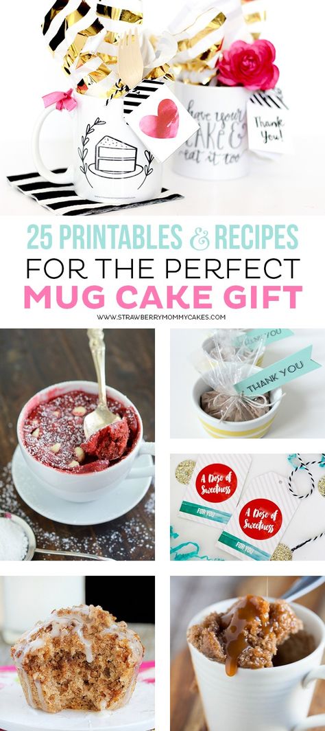 25 Printables and Recipes for the Perfect Mug Cake Gift Mug Cake Mix In A Jar, Mug Cake Mix Recipes, Mug Cake Gift, Slice Ideas, Jar Mixes, Gift Recipes, Jar Cookies, Food Desert, Mug Cake Microwave