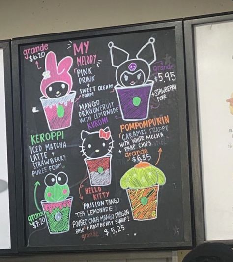 Keroppi Starbucks Drink, Kpop Inspired Starbucks Drinks, Kuromi Starbucks Drink, Sanrio Starbucks Drink, Hello Kitty Starbucks Drink, Sanrio Starbucks, Starbucks Drink Menu, Starbucks Secret Menu Recipes, Cold Starbucks Drinks