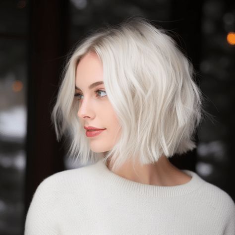 Silver Blonde Bob, White Bob Haircut, Style Short Afro Hair, Platinum Bob Hair, Short White Blonde Hair, Platinum Short Hair, Short Afro Hair, White Blonde Bob, White Short Hair