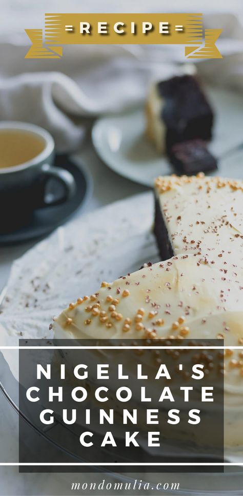 Chocolate Guinness Cake Nigella, Guinness Chocolate Cake Recipe, Guinness Cake Recipe, Nigella Guinness Cake, Guiness Cake Recipe, Nigella Chocolate Guinness Cake, Chad Recipes, Nigella Christmas, Heart Bread