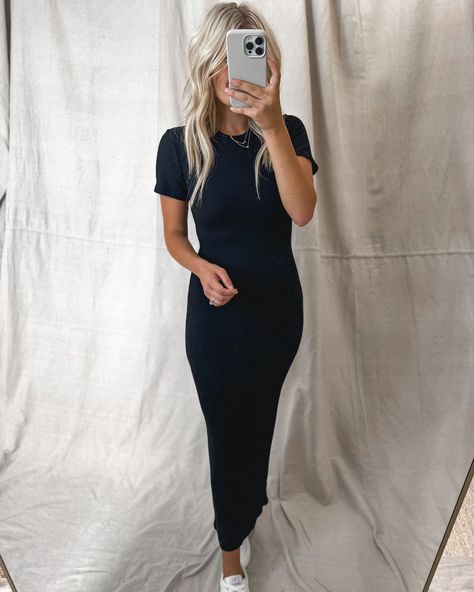 FRESH 💋 a r r i v a l s T Shirt Midi Dress, Tight Black Dress, Waist Length, Modest Dresses, Flat Surface, Black Media, Jewelry Sales, Clothes For Sale, Jumpsuit Dress