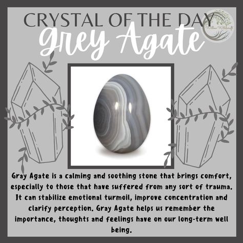 Grey Agate Meaning, Grey Agate Crystal Meaning, Witch Stones, Agate Crystal Meaning, Crystal Identification, Crystal Magick, Agate Meaning, Healing Crystals For You, Crystal Work