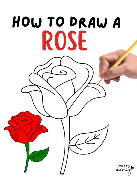 How to Draw a Rose Step by Step (Easy) Roses Drawing Tutorial, Easy Flower Tutorial, Rose Drawing Simple, Rose Step By Step, Draw A Rose, Easy Flower Drawings, Blue Rose Tattoos, Rose Sketch, Easy Art For Kids