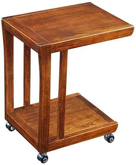 Bedside Table Shelf, Coffee Table In Bedroom, Coffee Table With Casters, Laptop Stand For Desk, Simple Bedside Tables, Mobile Desk, Modern Wood Coffee Table, Wood Sofa Table, Small Bedside