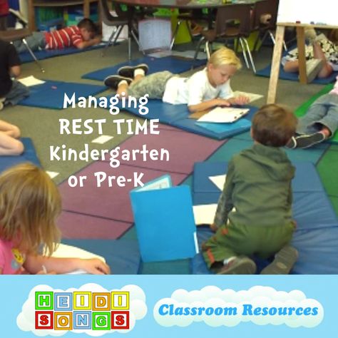 Managing Rest Time in Kindergarten or Pre-K Rest Time Activities, Kindergarten First Week, Kindergarten Classroom Management, Toddler Teacher, Transitional Kindergarten, Rest Time, Self Contained Classroom, Quiet Time Activities, Classroom Strategies