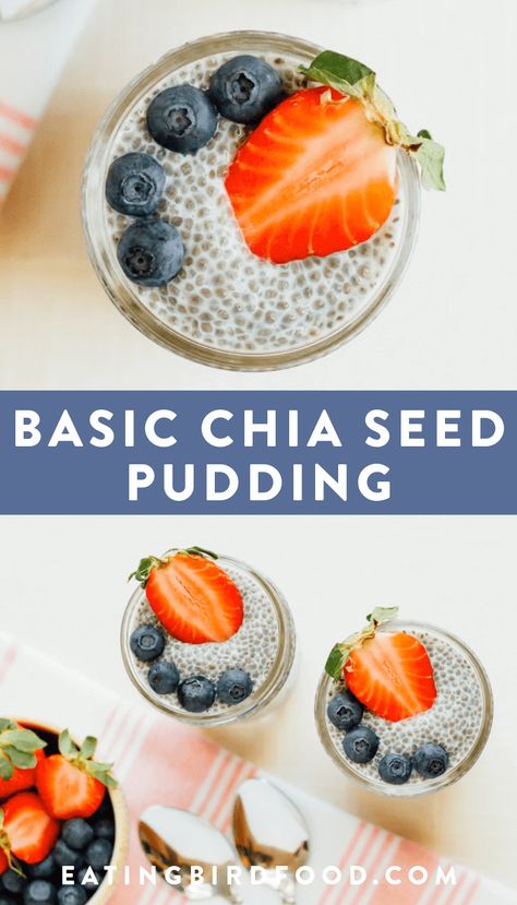 The best basic chia seed pudding recipe and info about the proper ratio of chia seeds to liquid. Start with this basic chia pudding recipe and then experiment with your own variations to enjoy for breakfast, as a snack or dessert. Vegan, gluten-free, paleo and keto-friendly. #chia #keto #chiaseed #chiapudding #eatingbirdfood Chia Keto, Vegan Keto Diet Plan, Vegan Ketogenic Diet, Chia Seed Pudding Recipe, Chocolate Chia Seed Pudding, Chia Pudding Recipe, Vegan Keto Diet, Chia Seed Recipes Pudding, Dessert Oreo