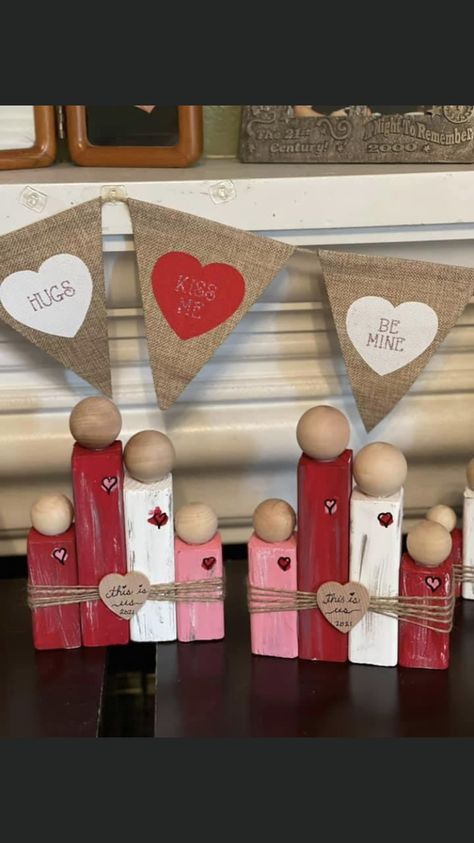 Valentine Wood Crafts, Diy Valentine's Day Decorations, Diy Valentines Decorations, Valentine Projects, Dollar Tree Diy Crafts, Diy Valentines Crafts, My Funny Valentine, Craft Night, Simple Valentine