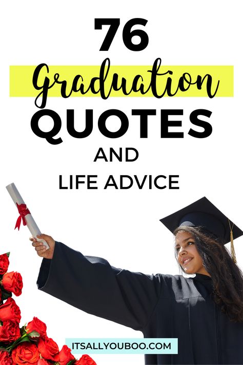 Are you a high school senior or college graduate? Sending congratulations to a recent university grad? Click here for 76 inspirational famous graduation quotes and the best life advice for graduates. They’re short and perfect graduation wishes for a daughter or son from parents. Use them as graduation captions for senior photos or a handwritten graduation card. Graduation Quotes University For Myself, Graduation Quotes High School Senior Short, Proud Of You Quotes Daughter Graduation, Words Of Wisdom For Graduates, Graduation Inspirational Quotes, Graduation Wishes For Daughter, Graduation Quotes High School Senior, Graduation Quotes University, Quotes For Your Daughter