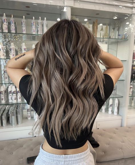 Light Brown Hair Swatches, Brown Grown Out Roots, Mushroom Brown Balayage With Money Piece, Multi Dimensional Brown Hair, Ashy Dimensional Brunette, Brown Hair Ash Highlights, Light Ash Brown Hair Balayage, Mushroom Brown Hair Color Balayage, Mushroom Balayage Brunette