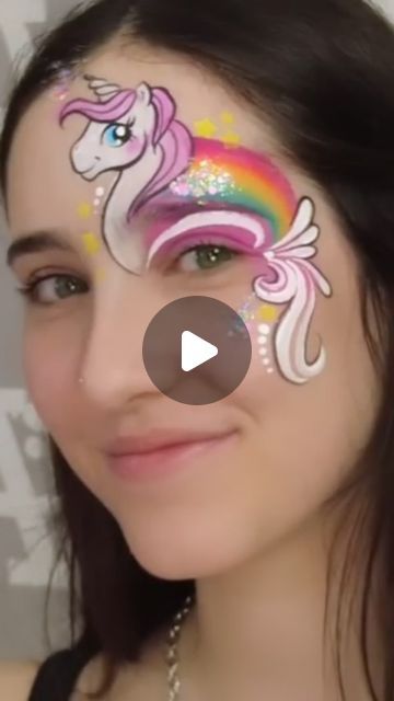 Twilight Sparkle Face Paint, My Little Pony Face Paint, Simple Unicorn Face Paint, Pony Face Paint, Unicorn Face Paint Easy, Face Paint Unicorn, Unicorn Face Paint, Face Painting Unicorn, Painting Unicorn