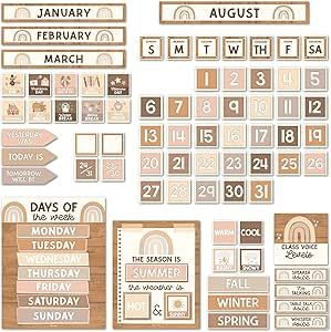 Boho Classroom Calendar Set Bulletin Board - Bulletin Board Calendar For Classroom Elementary, Teacher Calendar Bulletin Board Sets, Preschool Calendar For Classroom, School Calendar For Classroom Calendar For Classroom, Bulletin Board Calendar, Teacher Calendar, Calendar Bulletin Boards, Preschool Calendar, Classroom Elementary, Boho Classroom, Classroom Calendar, Bulletin Board Sets