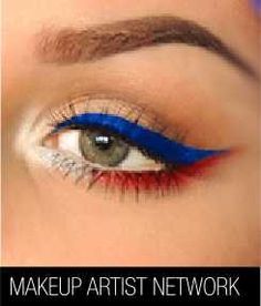 Red White Blue Makeup, Blue And Red Makeup Looks, Patriotic Makeup Eye, Memorial Day Makeup, America Makeup, Fourth Of July Makeup, Patriotic Makeup, Makeup Ideas Step By Step, July Makeup