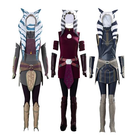 PRICES MAY VARY. Fabric: Leather + Lining Cloth + Stretch Cotton Adult Ahsoka Tano Dress Halloween Anakin Cosplay Costume for Clone Wars Full Outfit Including: Hat + Tops + Belts + Pants + Sleeve*2 + Wrist Guard*2 + Hand Guard*2 + Foot Guard*2 + Knee Guard*2 This Ahsoka Tano Cosplay Costume Brand new, Stylish and High quality costume Occasion: Ahsoka Tano Costume Perfect choice for Halloween, SW9 Fans Cosplay, The Clone Wars Fans Cosplay,Daily wear, Party, Cosplay,etc Note: Please check the size Ashoka Costume Diy, Diy Ahsoka Costume, Ashoka Disneybound, Ahsoka Tano Disneybound, Ashoka Costume, Sabine Cosplay, Ashoka Cosplay, Jedi Halloween, Ahsoka Cosplay