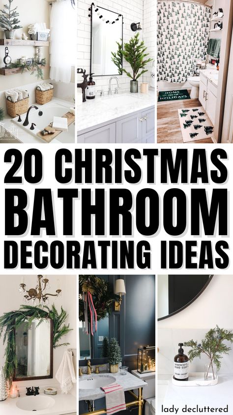 20 Christmas Bathroom Decorating Ideas Winter Wonderland Bathroom, How To Decorate A Bathroom For Christmas, Winter Wonderland Bathroom Decor, Bathroom Winter Decor, Holiday Bathroom Decor Ideas, Decorate Bathroom For Christmas, Winter Bathroom Decor Ideas, Diy Christmas Bathroom Decor, Small Bathroom Christmas Decor Ideas