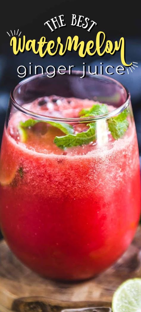 Watermelon Lemon Ginger Juice, Watermelon Juice Drinks, Watermelon And Ginger Juice, Watermelon Ginger Juice, Watermelon Juice Recipe Healthy, Watermelon Drink Recipes, Watermelon Juice Recipes, Profitable Hobbies, Ginger Juice Recipe