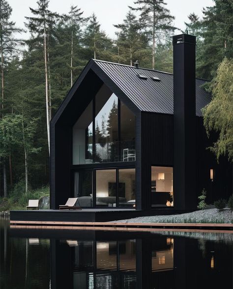 Minimal Houses, Norwegian Cabin, Daily Minimal, Norwegian House, Black Houses, Minimal Architecture, Casa Country, Modern Barn House, Barn Style House