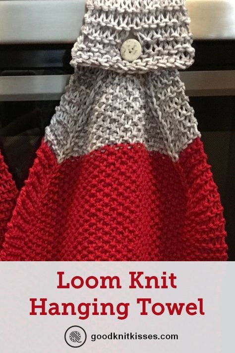 This hanging kitchen towel pattern you can loom knit makes a great gift!  http://www.goodknitkisses.com/loom-knit-hanging-kitchen-towel/  #goodknitkisses #loomknit #loomknitting Loom Knitting For Beginners, Towel Crochet, Knit Loom, Round Loom Knitting, Loom Knitting Tutorial, Knitting Projects Free, Loom Knit Hat, Loom Knitting Stitches, Knitting Amigurumi