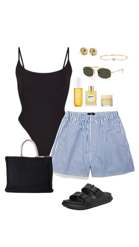 Summer outfit idea, black body, black sandals, scandi shorts, sunglasses, accessories, fashion inspiration, Sol de Janeiro #ad #sponsored #affiliate Body - https://amzn.to/3JH8h8o Shorts - https://amzn.to/3UCuFGi Sandals - https://amzn.to/44kImNc Bag - https://amzn.to/4a1Wc8t Sunglasses - https://amzn.to/3Wl8ohd Accessories - https://amzn.to/4biuzco https://amzn.to/3JEOB4P https://amzn.to/3JEcLg3 https://amzn.to/4aTaM3x https://amzn.to/44j5Wdj Sandals And Shorts Outfit, Scandi Shorts Outfit, Scandi Shorts, Body Suit Outfits Summer, Black Bodysuit Outfit, Travel Fits, Snatched Waist, 2024 Outfits, Body Suit Outfits