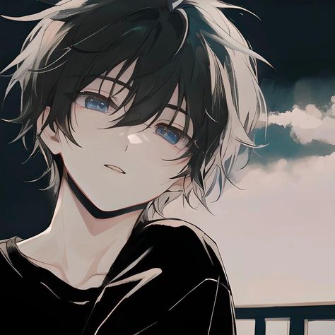 Anime Guy Pfp Cute, Cute Anime Boy Pfp Soft, Black Hair Blue Eyes Boy, Soft Anime Boy, Soft Boy Pfp, Cute Anime Boy Pfp, Boy With Black Hair, Hiasan Bilik, 흑백 그림