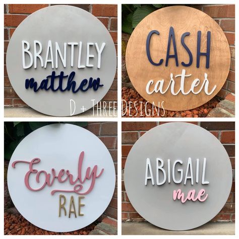 Kids Room Sign, Cnc Ideas, Nursery Name Sign, Signs Diy, Wood Name Sign, Round Wood Sign, Wooden Name Signs, Nursery Baby Room, Baby Name Signs