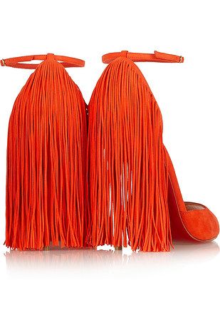 Louboutin Sandals, Christian Louboutin Sandals, Fringe Shoes, Halloween Shoes, Fringe Heels, Strappy High Heels Sandals, Ankle Tie Sandals, Fringe Fashion, Fringe Sandals