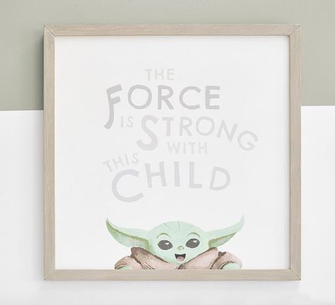 Pottery Barn Kids Baby Yoda Collection is Strong with the Force! Decoracion Star Wars, Star Wars Nursery, Star Wars Wall Art, Mirror Canvas, The Force Is Strong, Star Wars Baby, Hand Painted Wood, Free Interior Design, Art Wall Kids