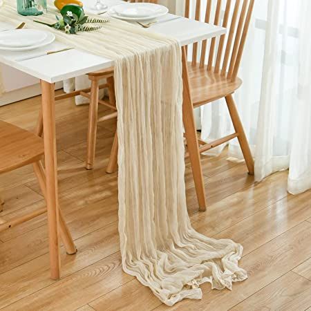 Dloapesy Cheesecloth Gauze Table Runner,Wedding Decor Arch Draping,Gauze Event Centerpiece Runner, Bridal Shower Runner (Beige, Large) : Amazon.co.uk: Home & Kitchen Tea Party Centerpieces, Summer Table Runner, Rural Wedding, Bride Shower, Wedding Shower Decorations, Fabric Table Runner, Dinner Decoration, Table Runners Wedding, Party Table Decorations