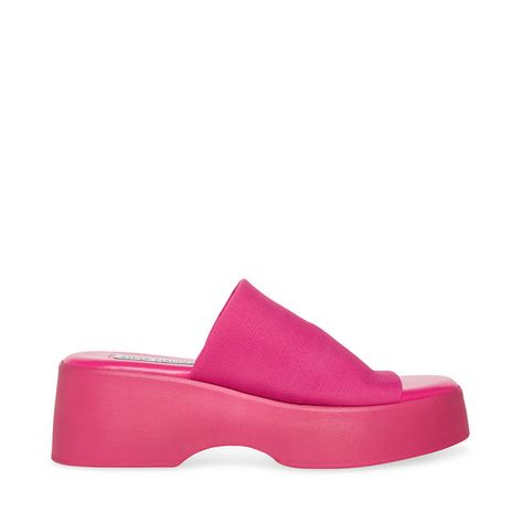 SLINKY30 Hot Pink Platform Sandal | Women's Sandals – Steve Madden Pink Platform Sandals, Pink Platform, Mall Stores, Barbie Sets, Steve Madden Store, Apparel Merchandising, French Brands, Tomboy Fashion, Promotional Gifts