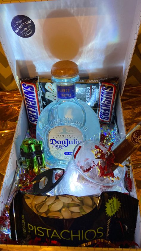 Don Julio Gift Basket Ideas, Fathers Day Basket, Tequila Gifts Basket, Gift Basket For Him, Dad Gifts Basket, Fundraiser Baskets, Havana Nights Party, Tequila Gift, Gift Baskets For Him